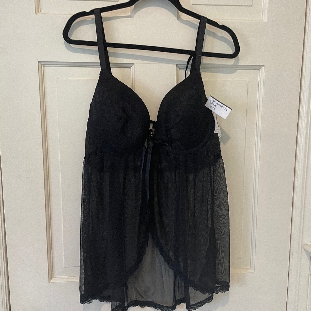 Jessica Simpson Black Lingerie with Thong